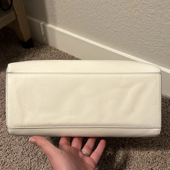 Kate Spade White & Brown Crossbody Purse with Camel Brown Straps - Picture 5 of 10